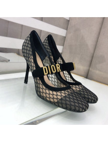 Dior Baby-D Mesh Mary Janes Pumps 10cm Black 2021 