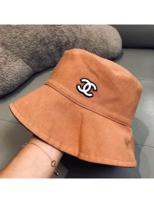 Chanel Contrast CC CanvasBucket Hat Light Brown 2021