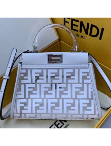 Fendi FF Transparent Peekaboo Mini Top Handle Bag White 2019
