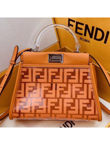 Fendi FF Transparent Peekaboo Mini Top Handle Bag Orange 2019