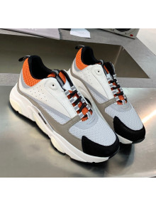 Dior B22 Sneaker in Calfskin And Technical Mesh Grey/Orange/Black 2020