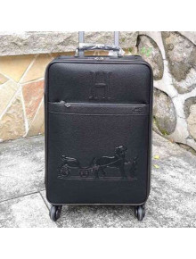 Hermes Grained Leather Luggage 20 inches Black 2021