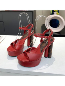 Louis Vuitton Podium Platform Sandal Red 2021