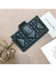 Dior Lady Dior Gusseted Card Houlder in "Cannage" Lambskin Green 2018