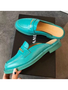 Chanel x Pharrell Flat Loafer Mules Turquoise 2019