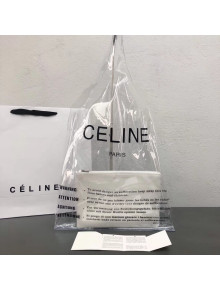 Celine Hyaline PVC Large Shopping Bag With a Leather Pouch White 2018