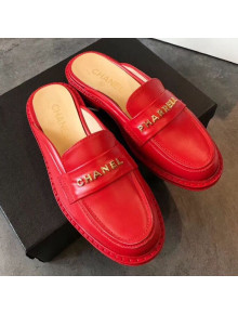 Chanel x Pharrell Flat Loafer Mules Red 2019