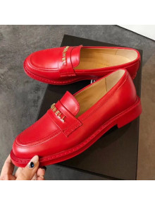 Chanel x Pharrell Flat Loafers Red 2019