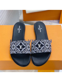 Louis Vuitton Since 1854 Lock It Flat Slide Sandals Grey 2021