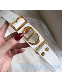 Dior 30 Montaigne CD Calfskin Belt White 2020