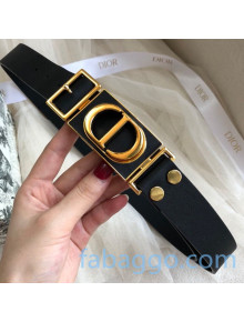 Dior 30 Montaigne CD Calfskin Belt Black 2020