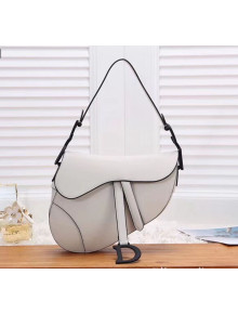 Dior Calfskin Ultra Black Saddle Bag White 2019