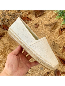 Gucci GG Embossed Leather Espadrilles White 2021 
