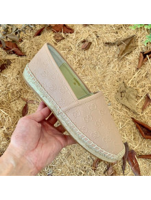 Gucci GG Embossed Leather Espadrilles Pink 2021 