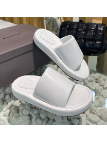 Balenciaga Padded Lambskin Slide Sandals White 2021