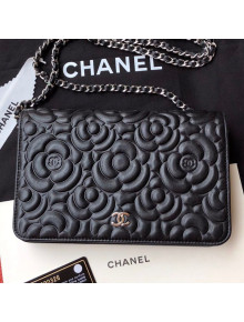 Chanel Camellia Wallet on Chain WOC  A82336 Black 2019