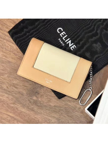 Celine Bicolour Frame Card Holder Apricot 2020
