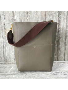 Celine Sangle Bucket Bag in Soft Grained Calfskin Ligtht Grey 2018