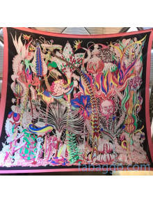Hermes Silk and Cashmere Square Scarf 140x140cm H2081021 Pink/Black 2020