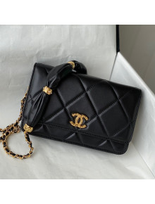 Chanel Lambskin Wallet on Chain WOC with Rings AP2236 Black 2021 TOP