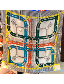 Hermes Silk and Cashmere Square Scarf 140x140cm H2080804 Yellow/White 2020