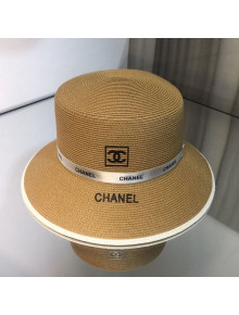 Chanel Straw Logo Bucket Hat Khaki 2021 57