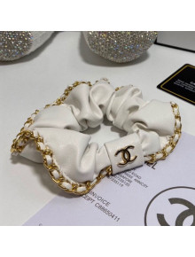 Chanel Leather Chain Hair Ring Accessory White 2021