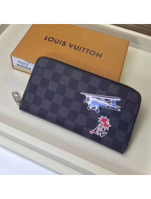 Louis Vuitton Word Tour Damier Graphite Canvas Zippy Wallet 2017