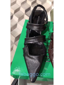 Bottega Veneta Lambskin Twisted Straps Point Sandals 30mm Heel Black 2020