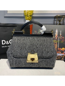 Dolce&Gabbana Medium Sicily Chevron Fabric Top Handle Bag 2019