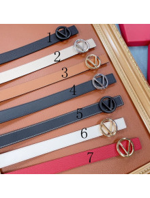 Valentino VLogo Calfskin Belt with 3cm V Buckle 7 Colors 2021