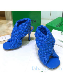 Bottega Veneta BV Board Sandals in ntrecciato Nappa leather 9cm Heel Blue 2020
