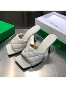 Bottega Veneta Quilted Lambskin Square High-Heel Sandals White 15 2021