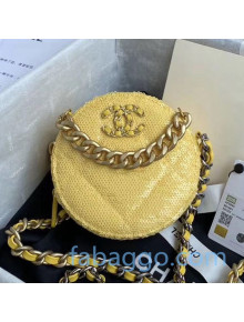 Chanel 19 Sequins Clutch with Chain AP0945 Yellow 2020