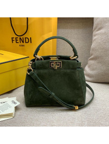 Fendi Peekaboo XS Suede Top Handle Bag Green 2019