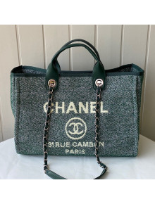 Chanel Deauville Mixed Fibers Large Shopping Bag A66941 Green 2021 TOP