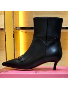 Gucci Zumi Leather Heel Short Boot 577157 Black 2019