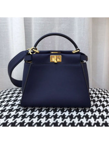 Fendi Peekaboo Iconic Leather Streped Mini Bag Navy Blue 2020