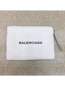 Balenciaga Grained Calfskin Mini Everyday Pouch White 2017