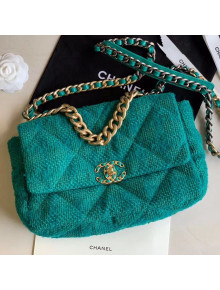Chanel 19 Tweed Large/Maxi Flap Bag AS1161/AS1162 Green 2019