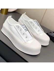 Chanel Canvas Platform Open Sneakers White 2021