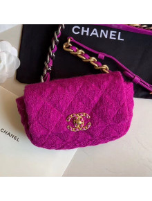 Chanel 19 Tweed Flap Waist Bag/Belt Bag AS1163 Purple 2019