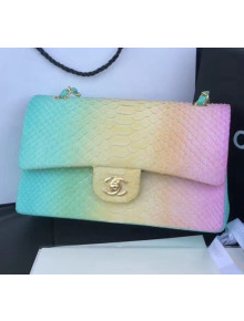 Chanel Python Leather Medium Classic Double Flap Bag 5