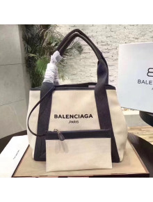 Balenciaga Denim Navy Cabas Small Bag White/Gray 2017
