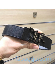 Dior DIOR AND SHAWN Gained Leather Belt 35mm Black 03 2020