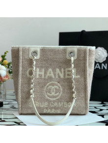 Chanel Deauville Mixed Fibers Small Shopping Bag Beige 2021
