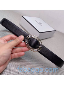 Chanel Calfskin Belt 28mm with Cutout CC Buckle Black 2020