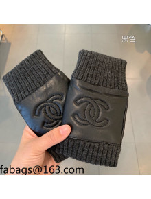 Chanel Lambskin and Cashmere Short Gloves Black 2021 102919