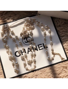 Chanel CC Pearl Chain Belt Gold 2019