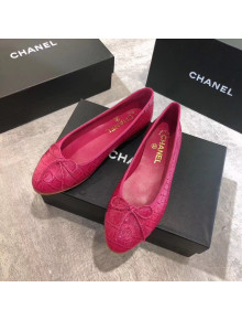 Chanel Croco Pattern Leather Ballerinas Rosy 2019